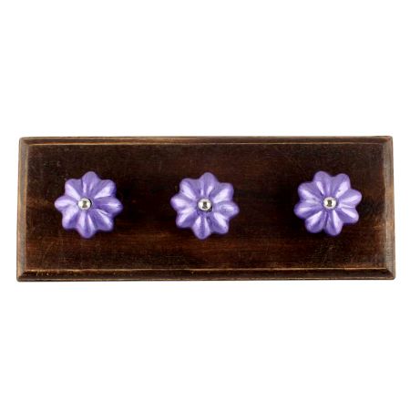 Neon Purple Ceramic Melon Wooden Hook